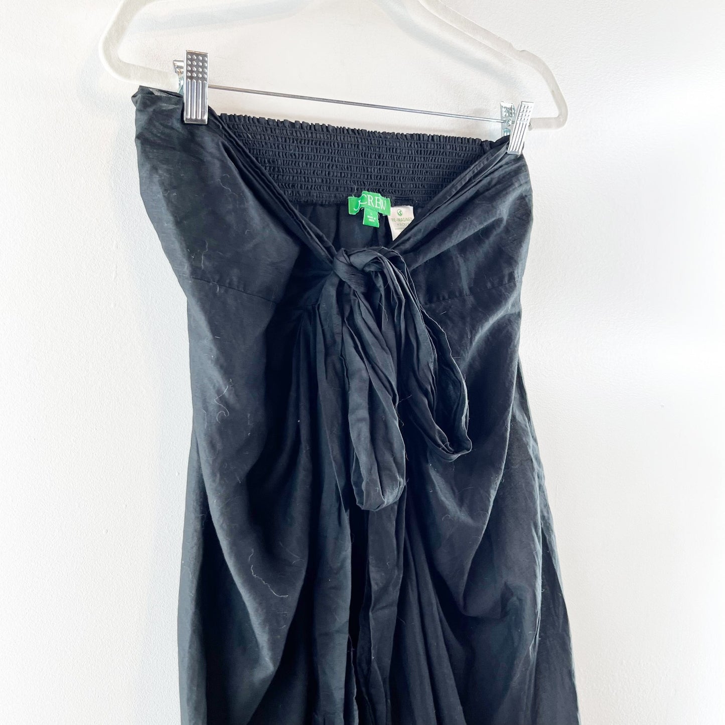J. Crew Convertible Beach Cotton Sarong Skirt Dress Black Large