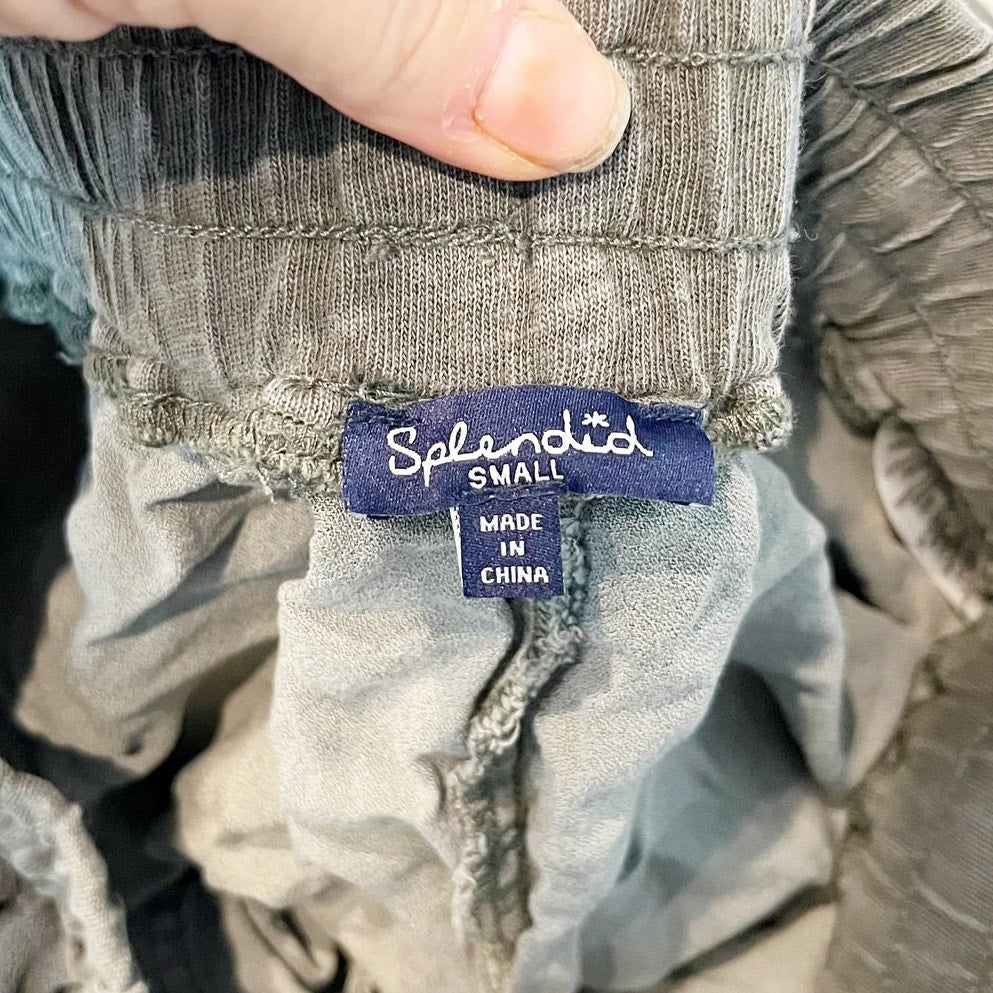 Splendid High Rise Lakeside Camo Joggers Green Small