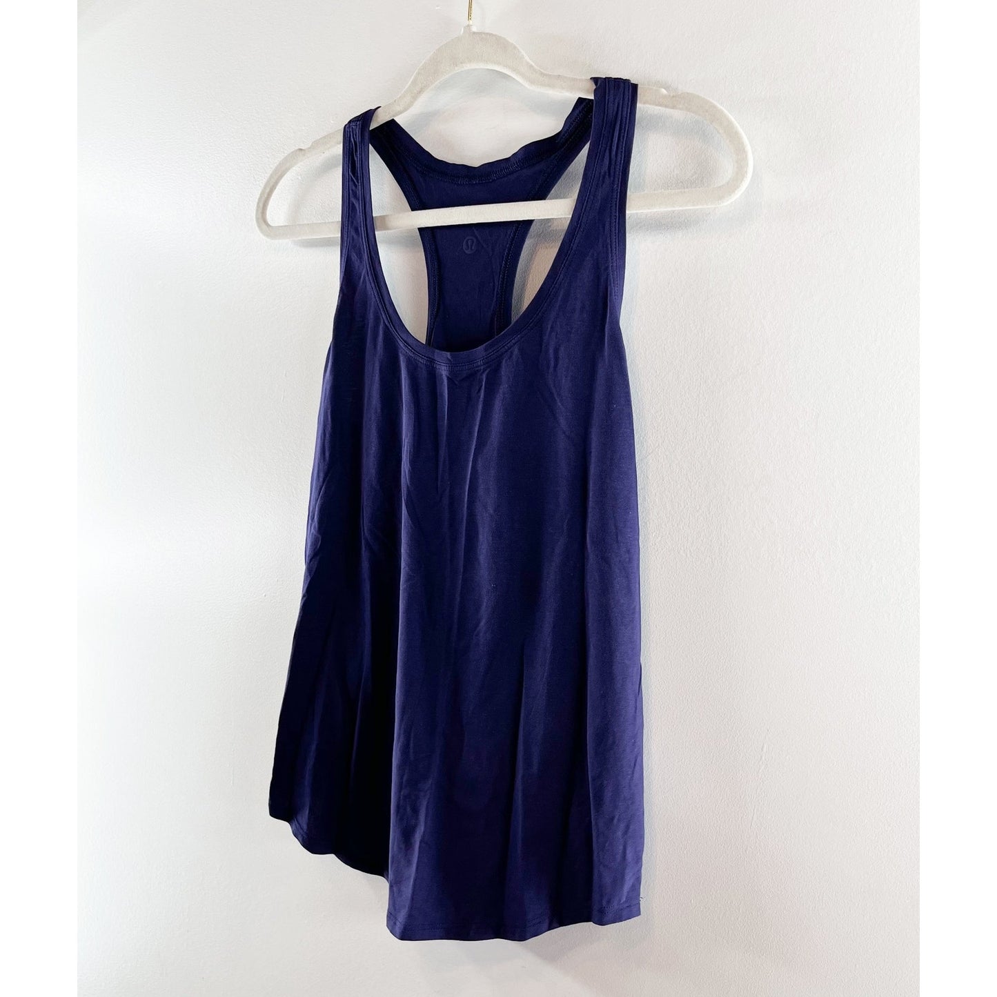 Lululemon Love Cotton Curved Hem Racerback Tank Top Blue Medium