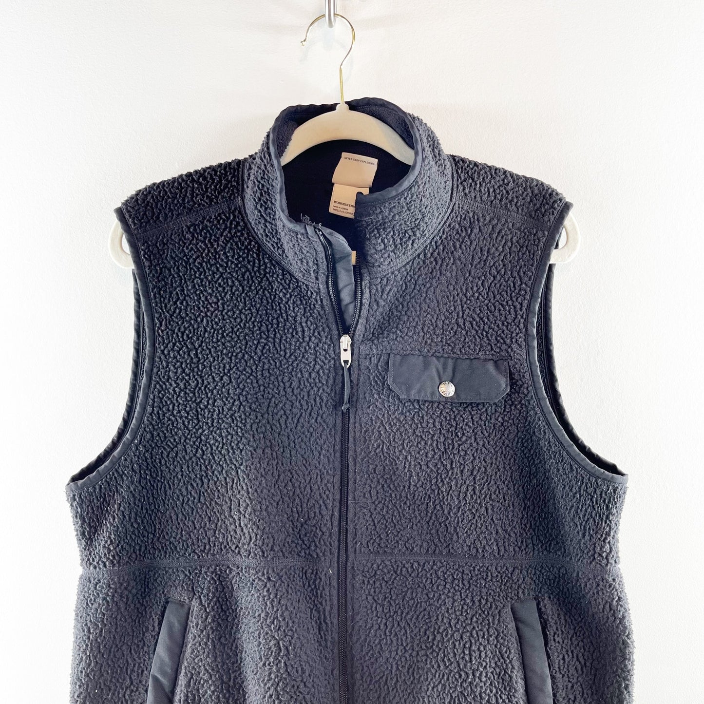 The North Face Full Zip Fleece Sherpa Vest Black Large
