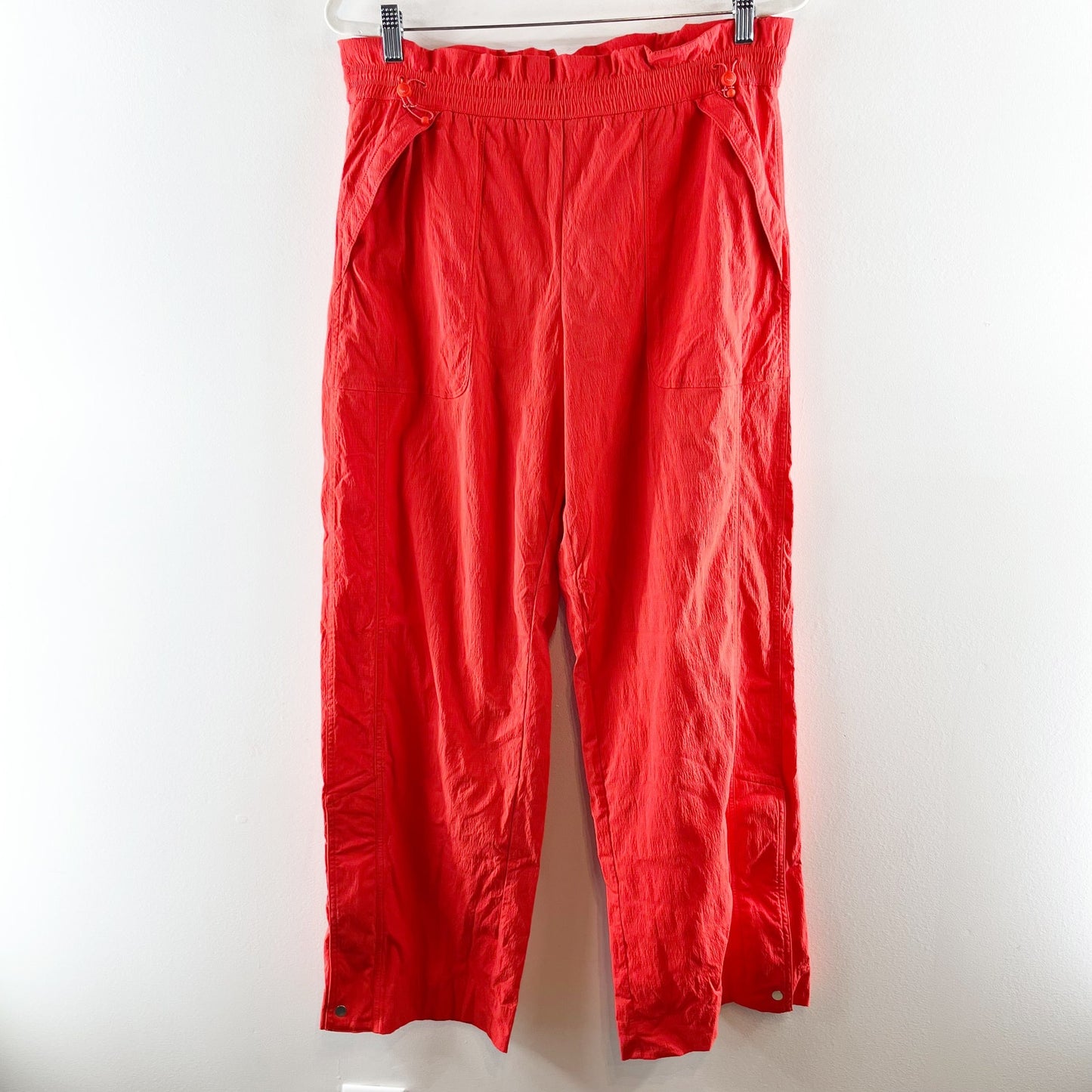 Athleta Trekkie High Rise Parachute Wide Leg Pants Red 12