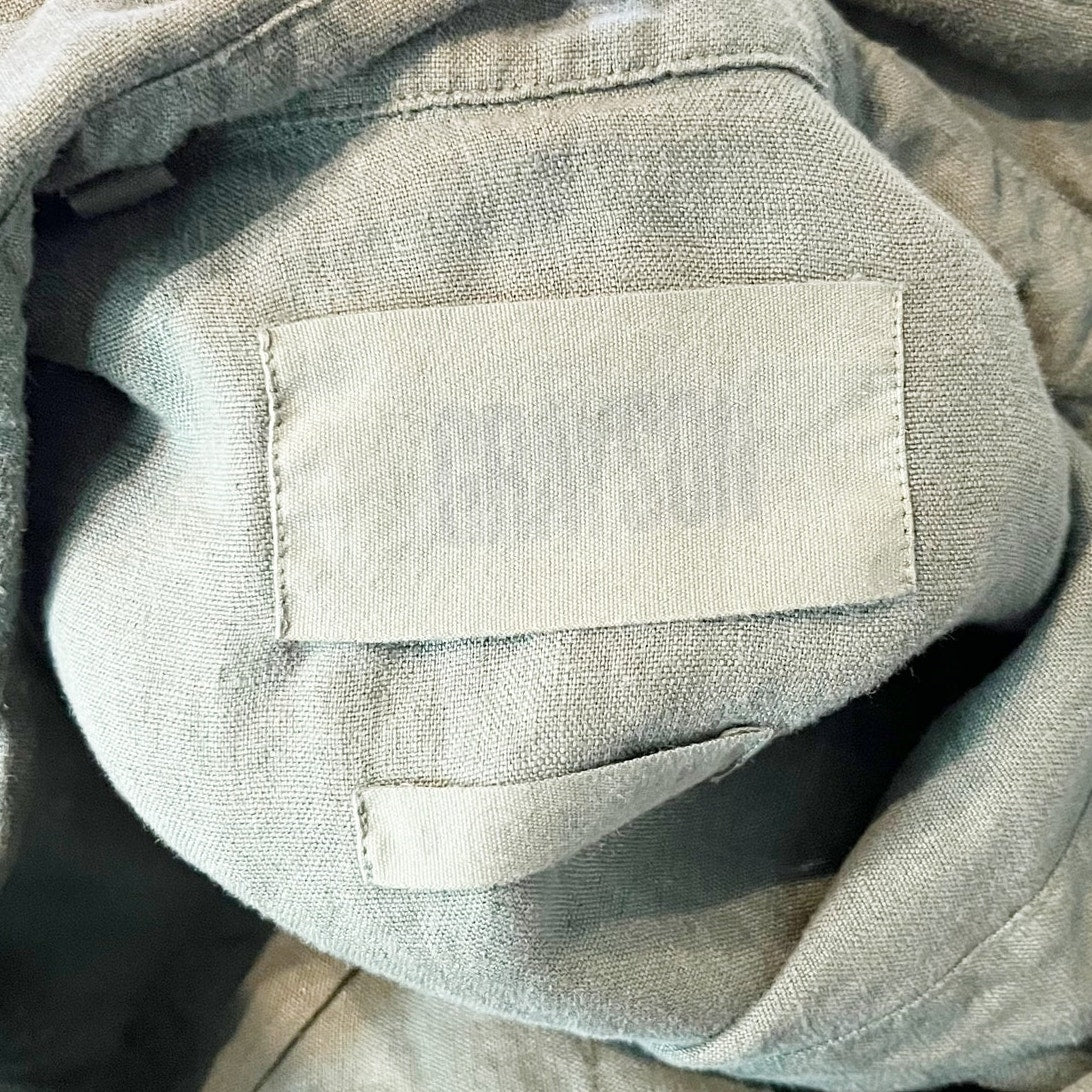 Grayson Linen Short Sleeve Mini Shirt Dress Green 2 / Small