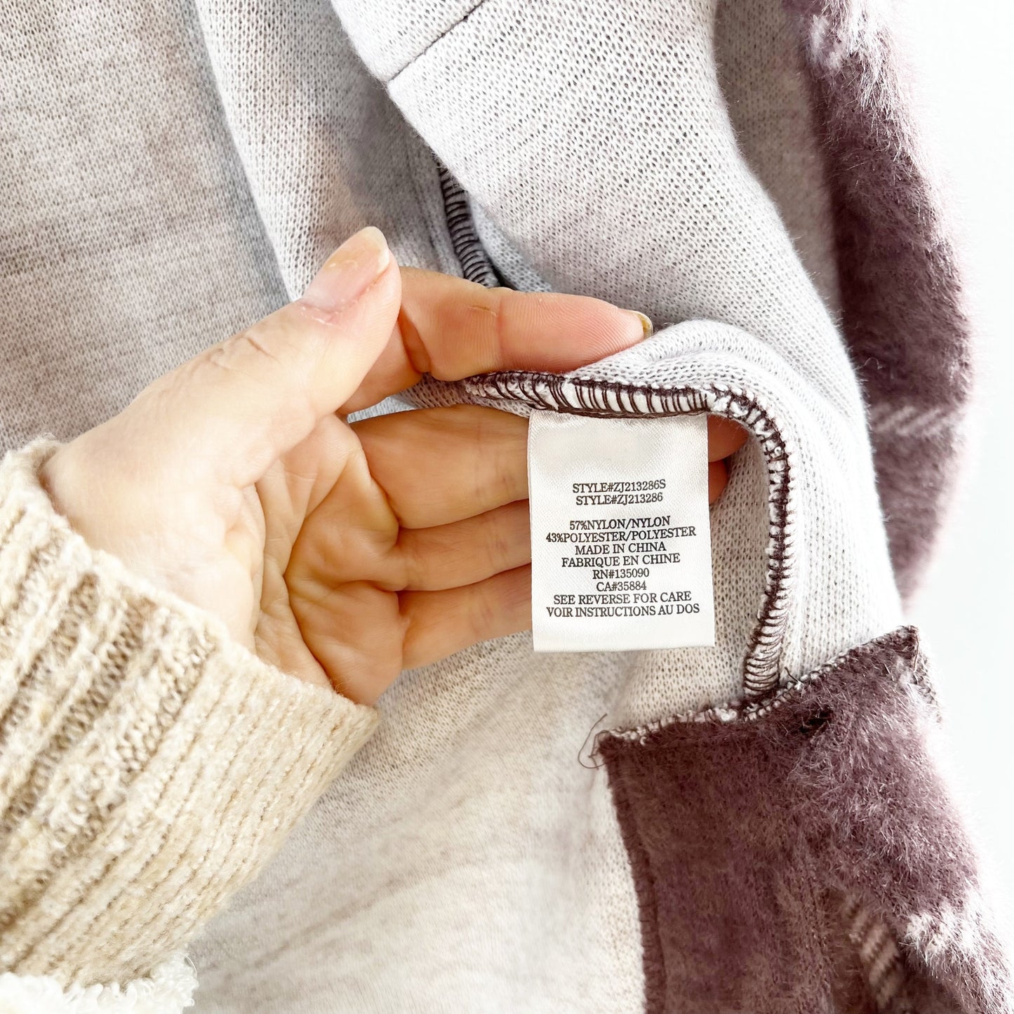 Z Supply Windowpane Plaid Long Sleeve Button-Front Flannel Anna Jacket Maroon XS