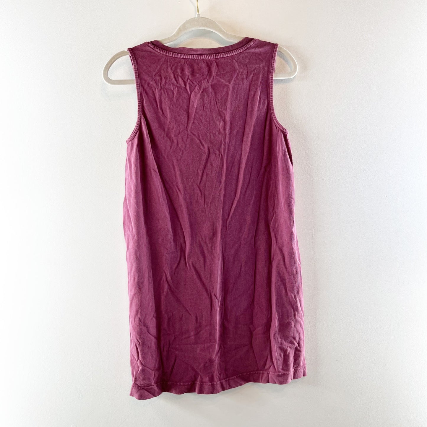 Z Supply Sloane V Neck Cotton Mini Tank Dress Maroon XS