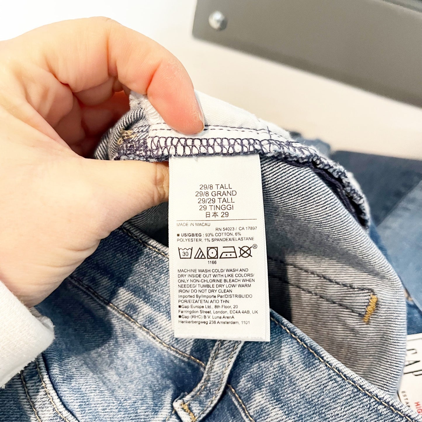 Gap High Rise Patched '70s Flare Bell Bottom Jeans Light Indigo Blue 8 Tall