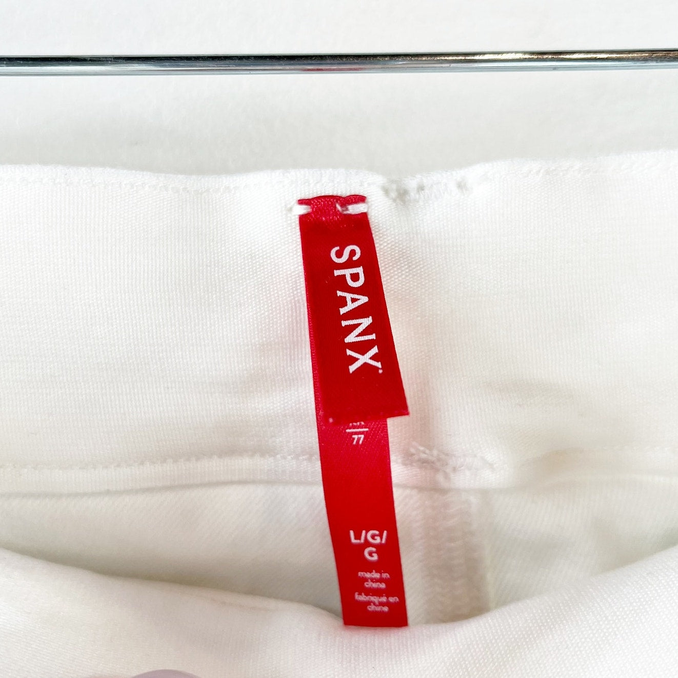 Spanx High Rise Cropped Twill Wide Leg Pants Trousers White Large