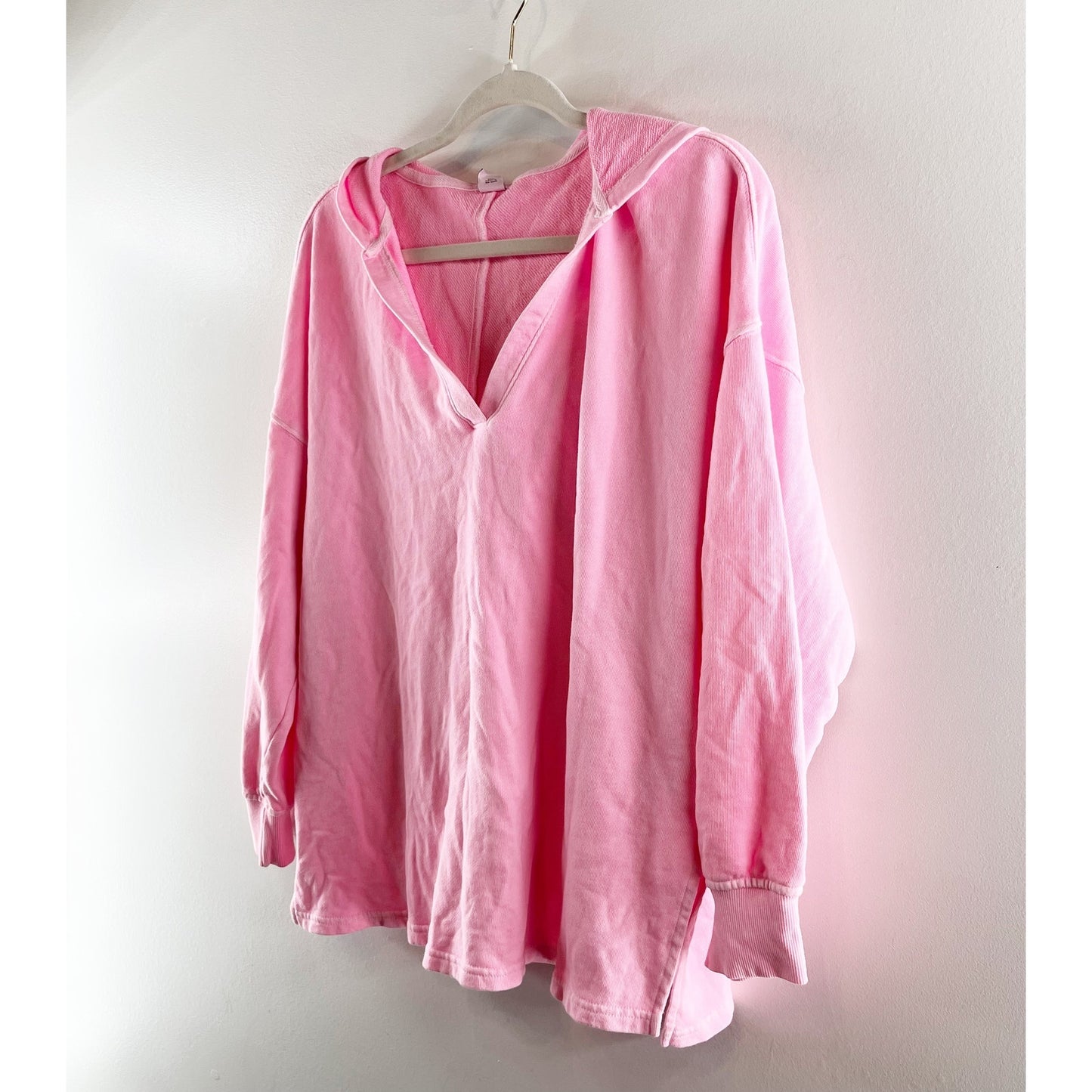 Old Navy Oversized French Terry Hooded Sweatshirt Neon Pink Small