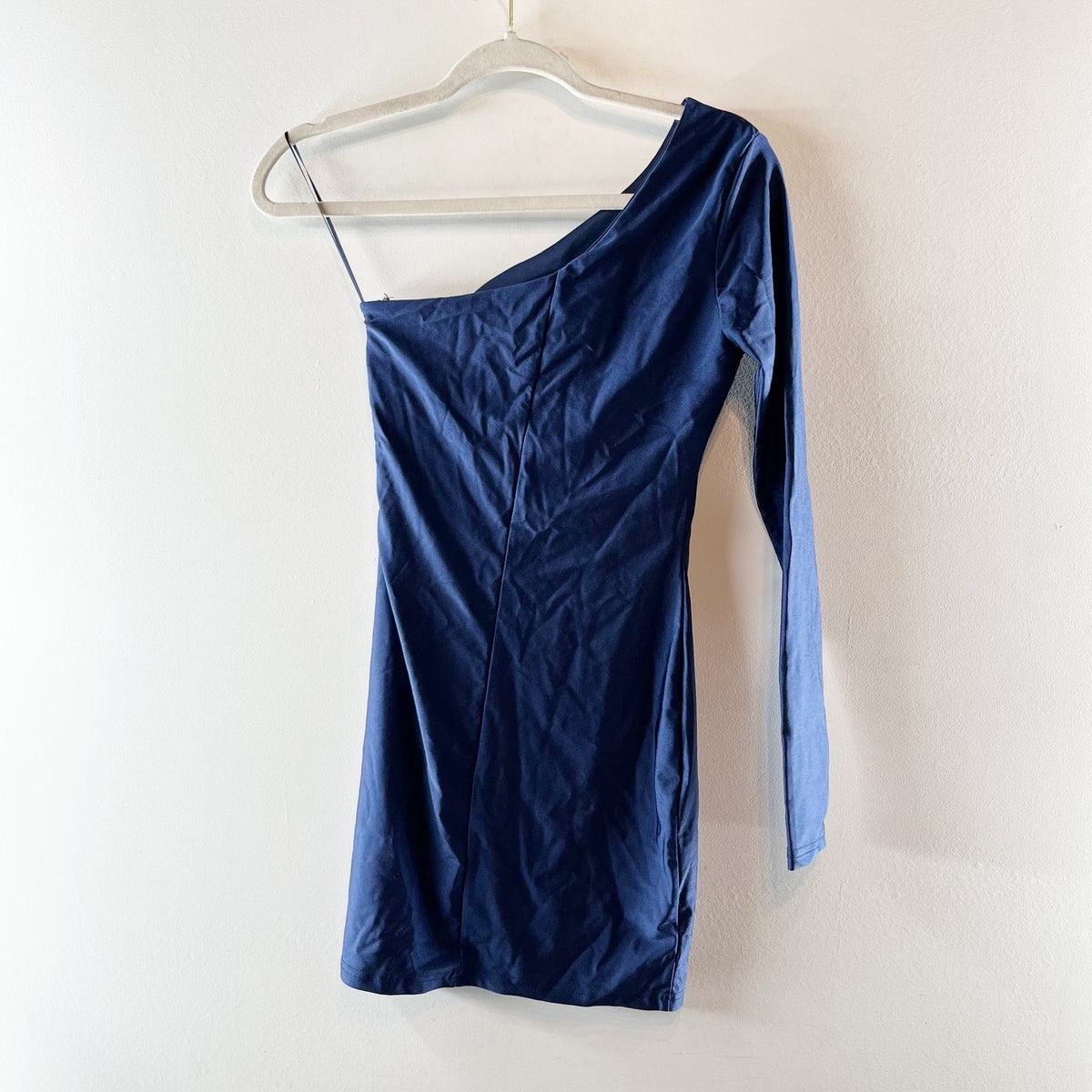 Superdown Erika One-Shoulder Bodycon Mini Dress Navy Blue XS