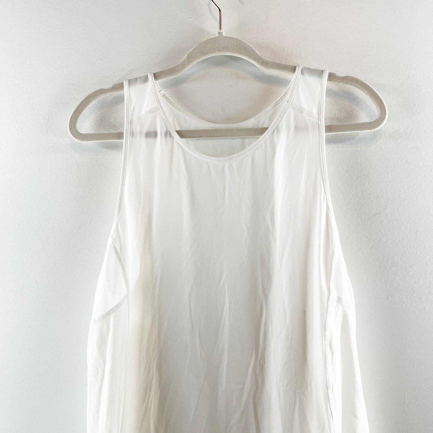 Lululemon Sculpt Flowy Relaxed Fit Mesh Muscle Tank Top White Medium