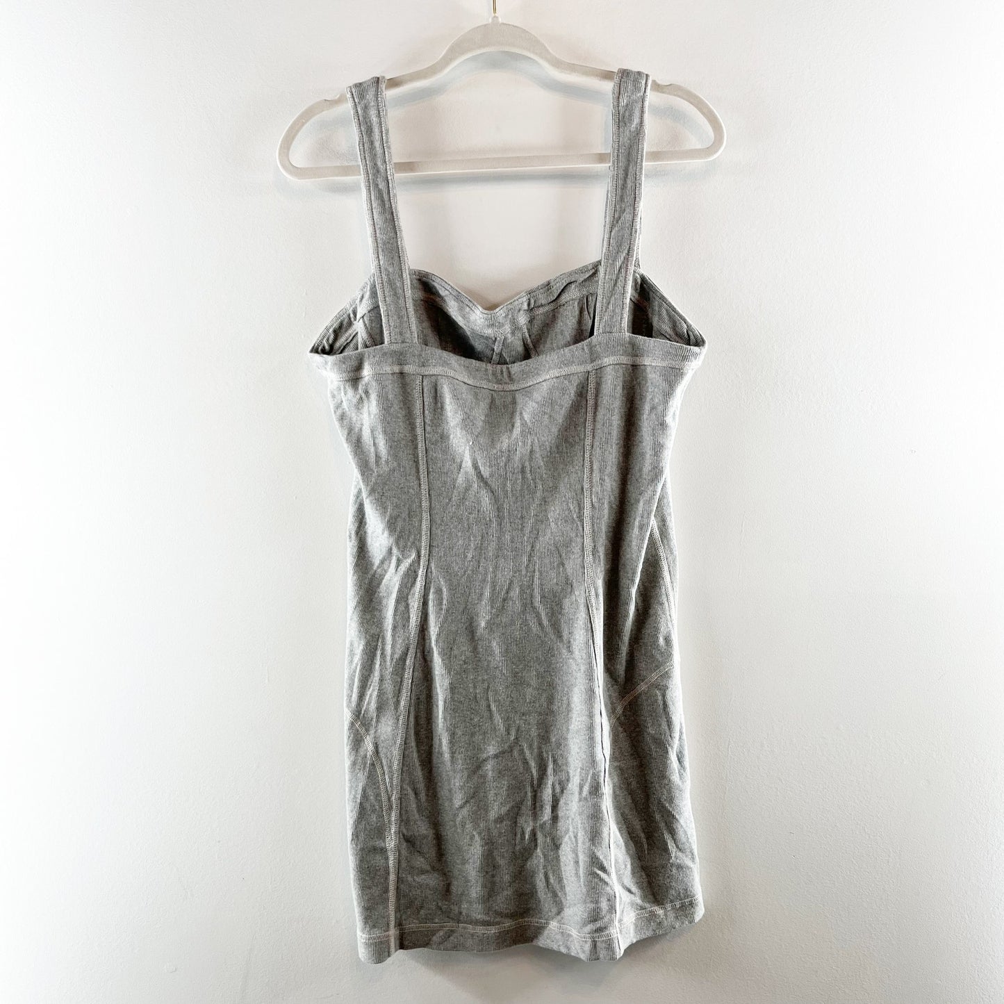 Anthropologie Sleeveless Contrast Stitch Mini Tank Dress Light Gray XL