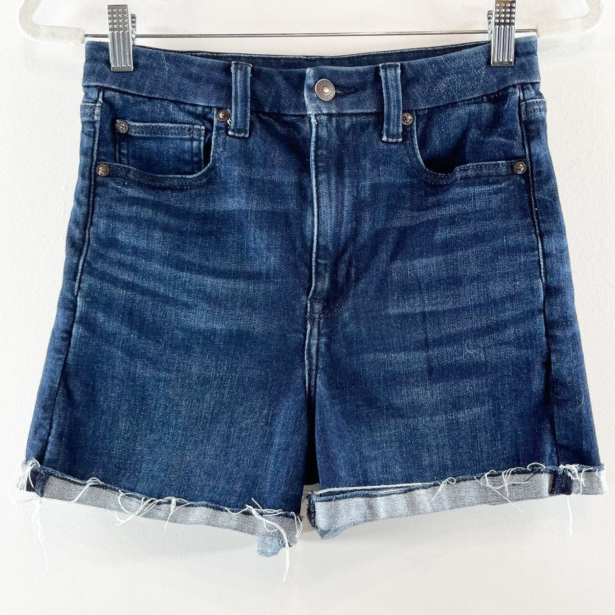 American Eagle Outfitters Ne(x)t Level Stretch Curvy Super Hi Rise Short Blue 6