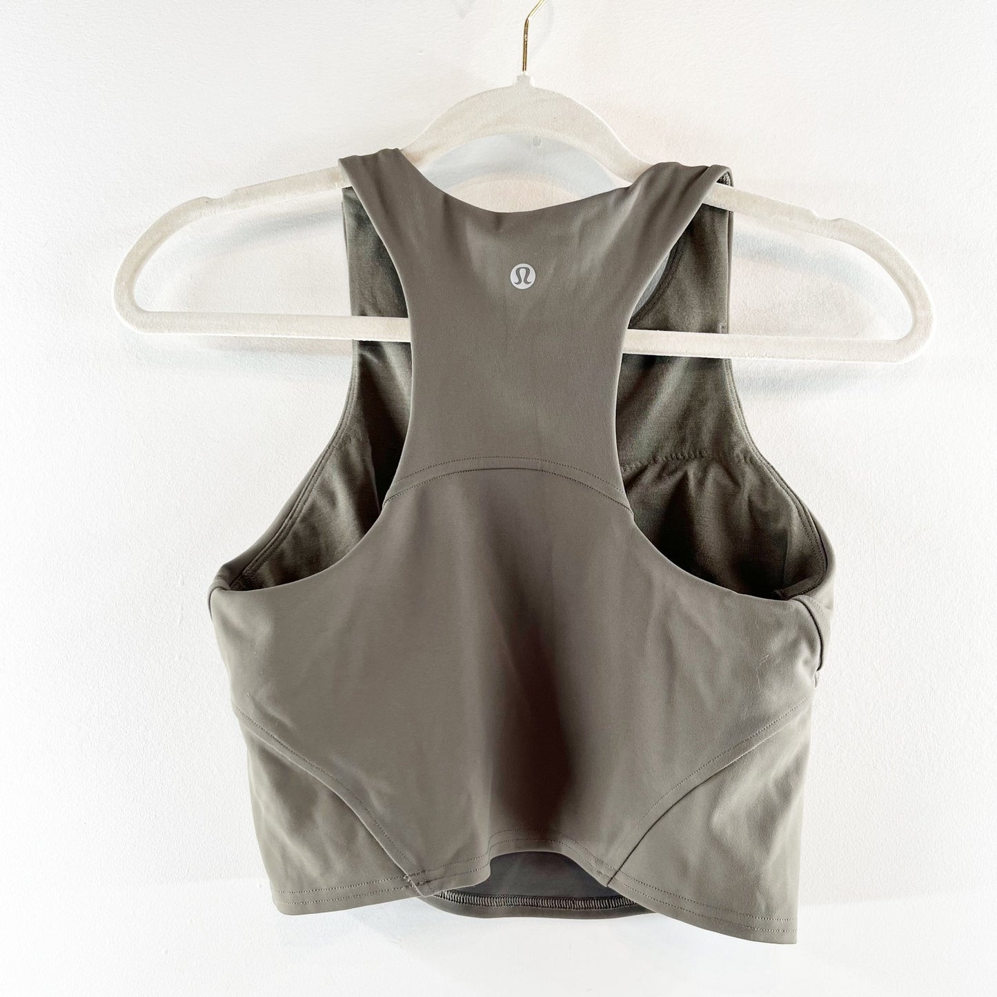 Lululemon Invigorate Training Cropped Tank Top with Built-in Bra Carob Brown 6