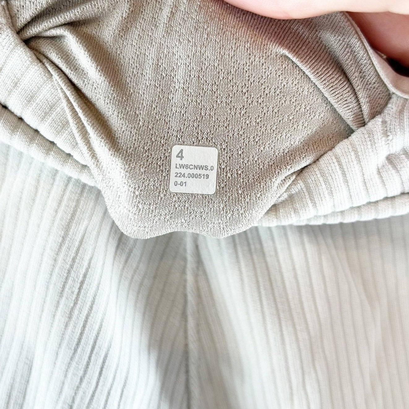 Lululemon Ribbed Softstreme Zip-Leg High-Rise Cropped Pants 25" Bone Cream 4