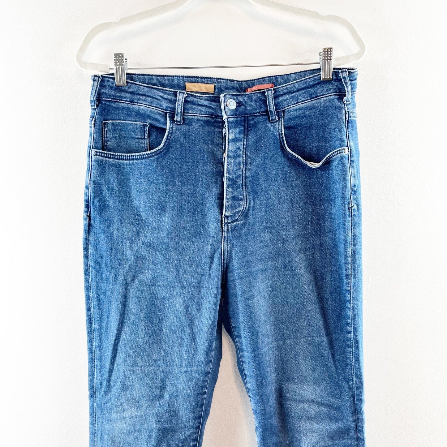 Pilcro Anthropologie High Rise Icon Bootcut Button Fly Jeans Stretch Blue 31