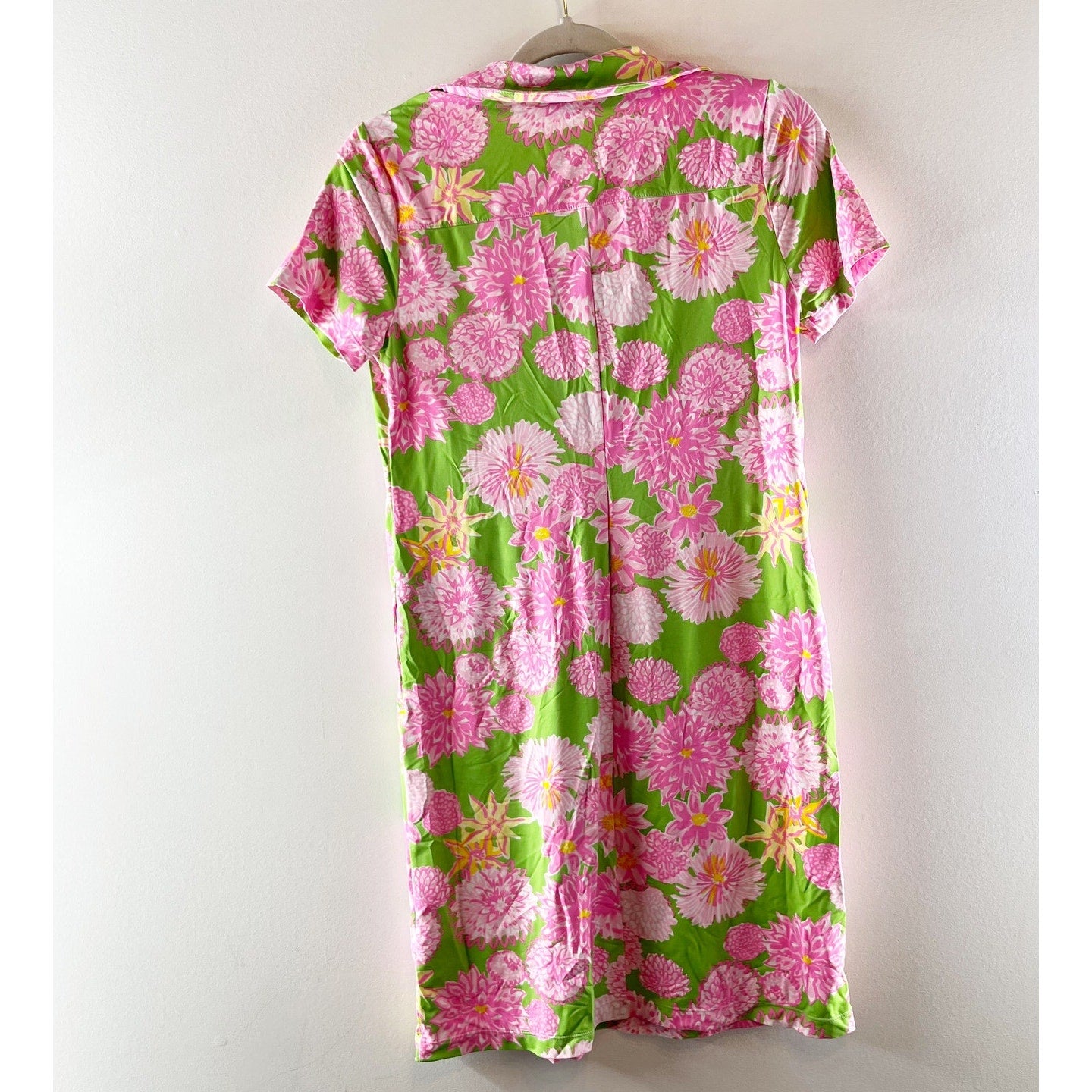 Lilly Pulitzer UPF 50+ Chillylilly Mandi Dress Pink Green Garden Floral Small