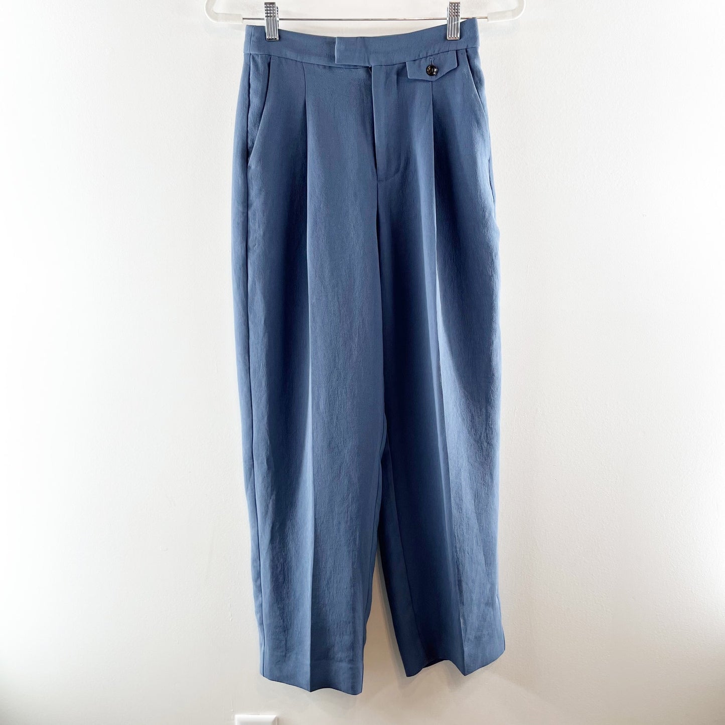 Madewell The Rosedale High-Rise Straight Relaxed Crepe Pleated Pant Nighttime 00