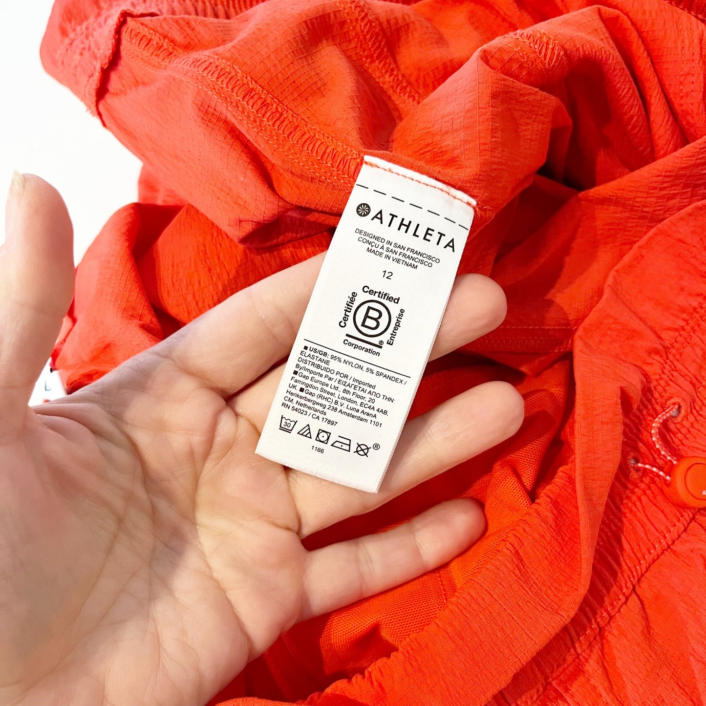 Athleta Trekkie High Rise Parachute Wide Leg Pants Red 12