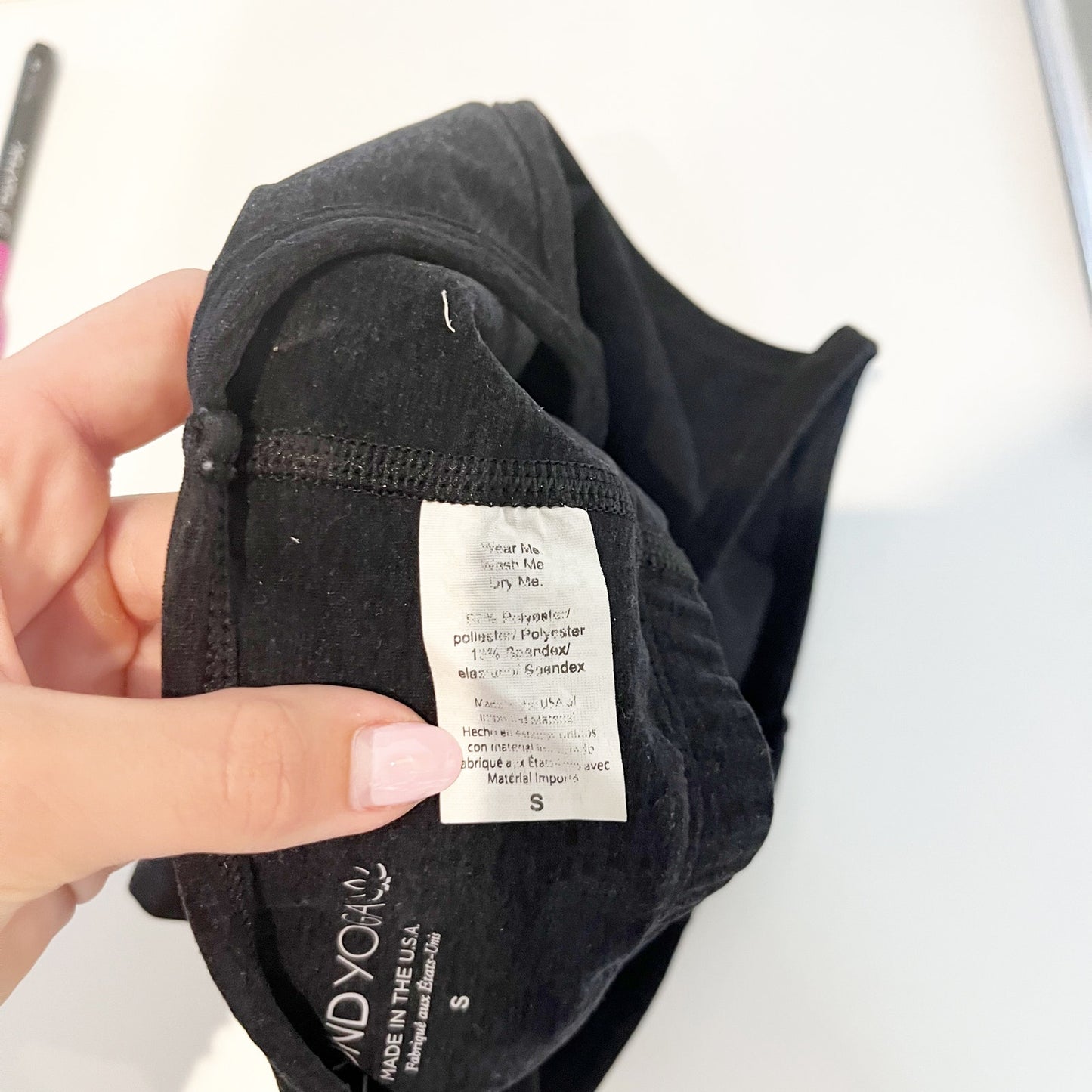 Beyond Yoga Slim Racerback Spacedye Cropped Tank Top Black Small