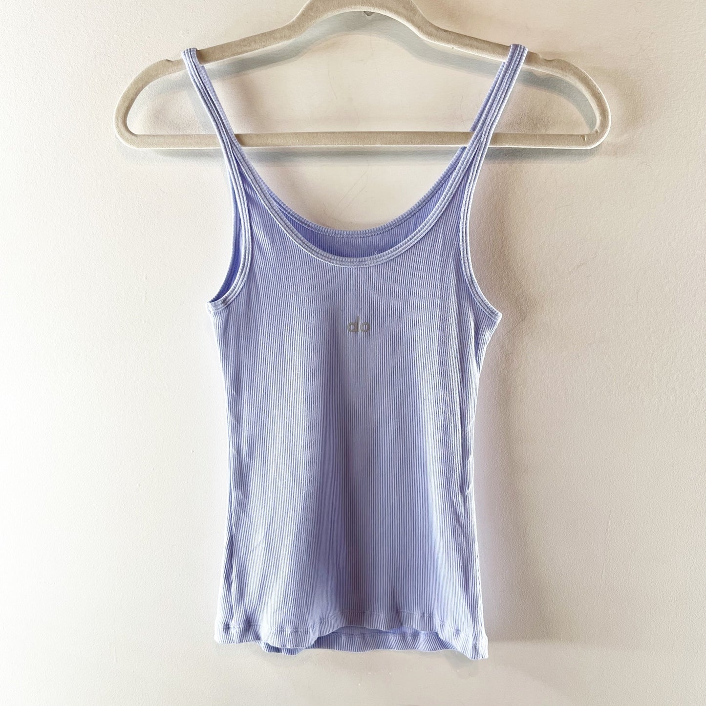 Alo Ribbed Prosper Tank Top Light Provence Blue Small
