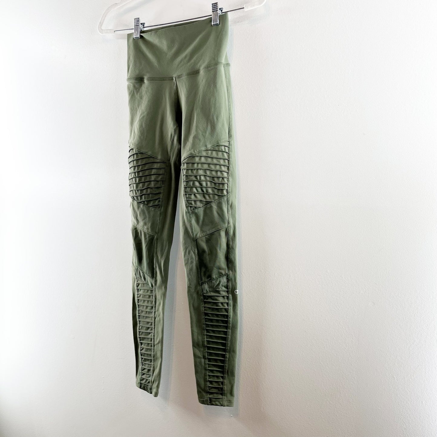Alo Yoga Pull On High-Waisted Moto Leggings Jungle Green XS