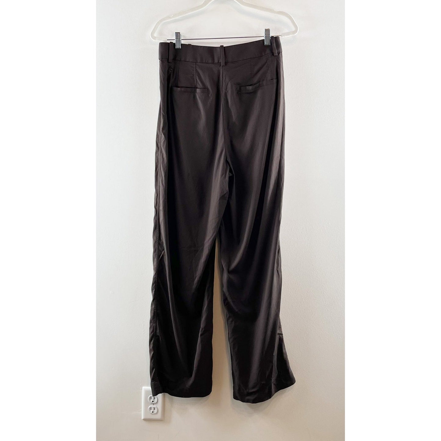 Lululemon Pleat Front High-Rise Trouser Pants Regular Espresso Brown 8