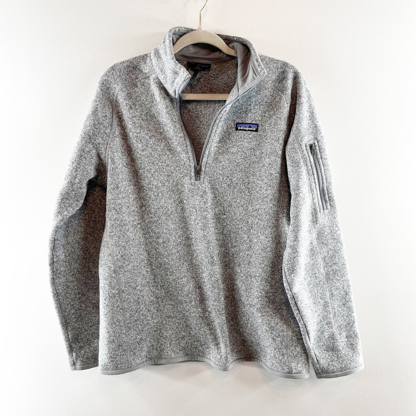 Patagonia Fleece Long Sleeve 1/4 Zip Better Sweater Jacket Birch White Gray XL