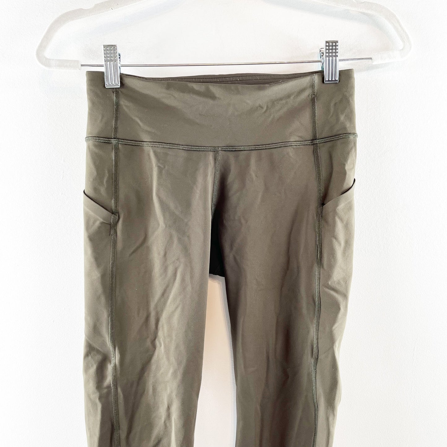 Lululemon Pace Rival Crop Leggings 22" Dark Olive Green 4