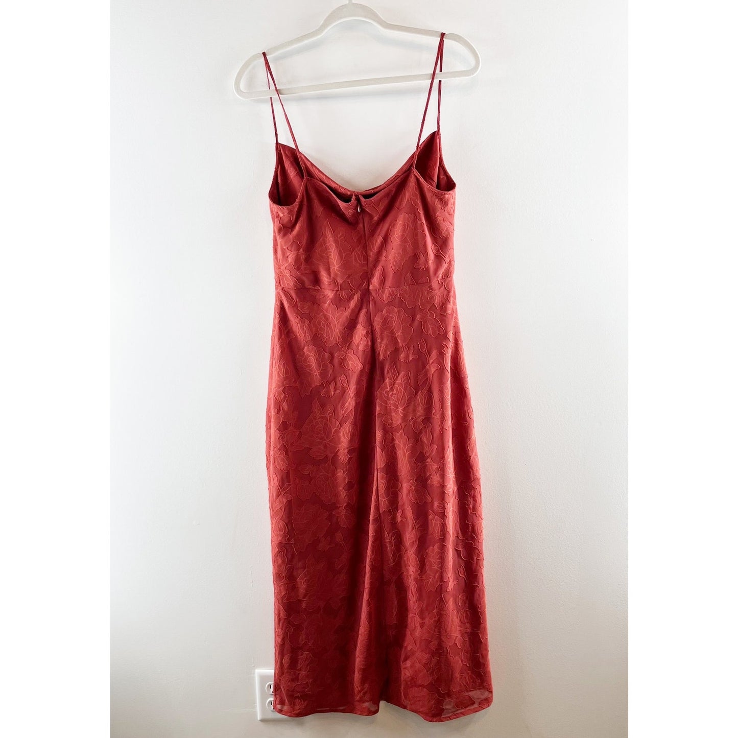 Hutch Anthropologie Kinsey Midi Slip Dress Maroon Wine Red 8