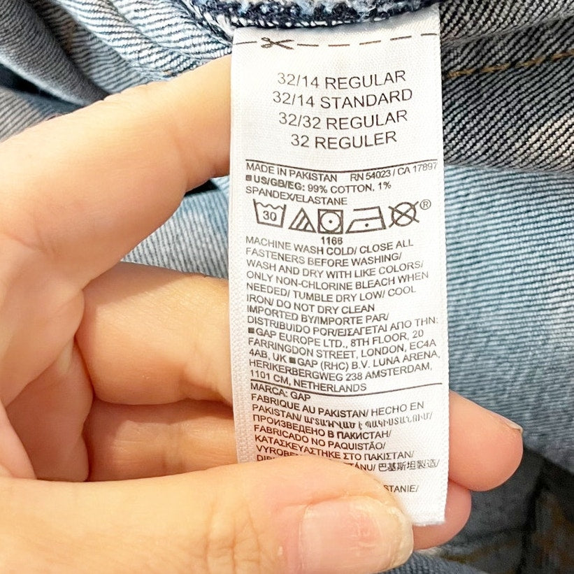 GAP High Rise Stride Wide Leg Jeans Medium Indigo Blue 32 / 14