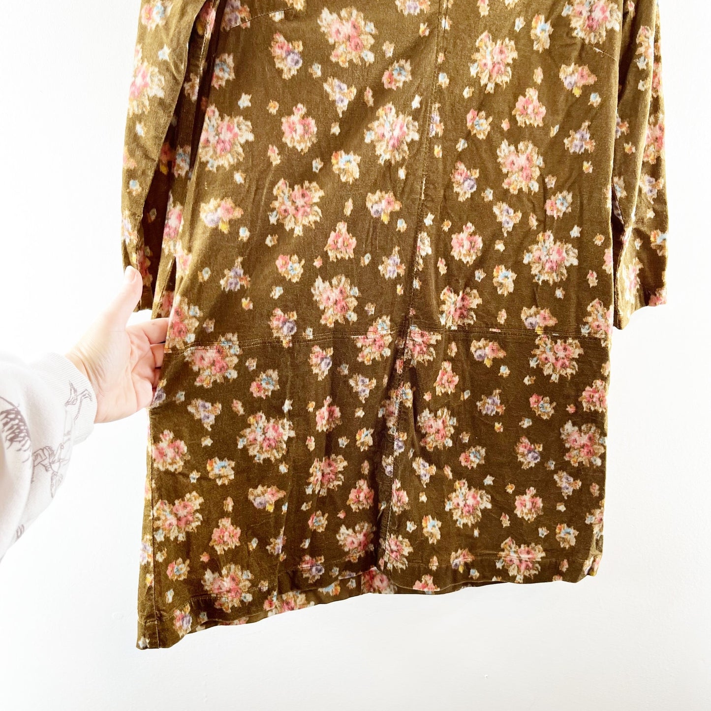 Tuckernuck Hazel Bouquet Corduroy Clifton Mini Dress Brown Small