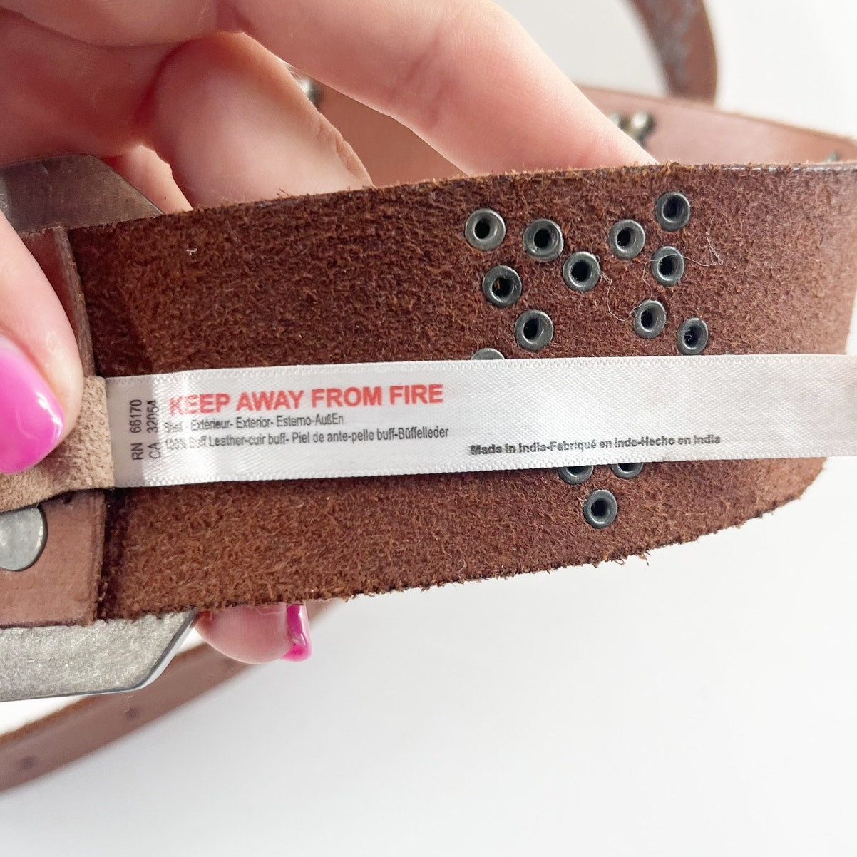 Free People Starcrossed Studded Leather Belt Brown Wildside Small / Medium