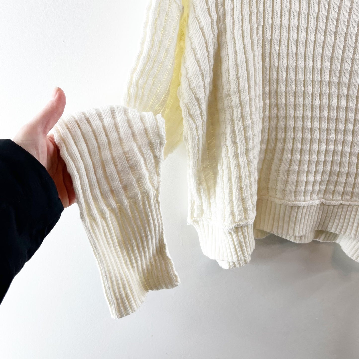 By Together Baylor Crewneck Slouchy Sweater Ivory White Medium