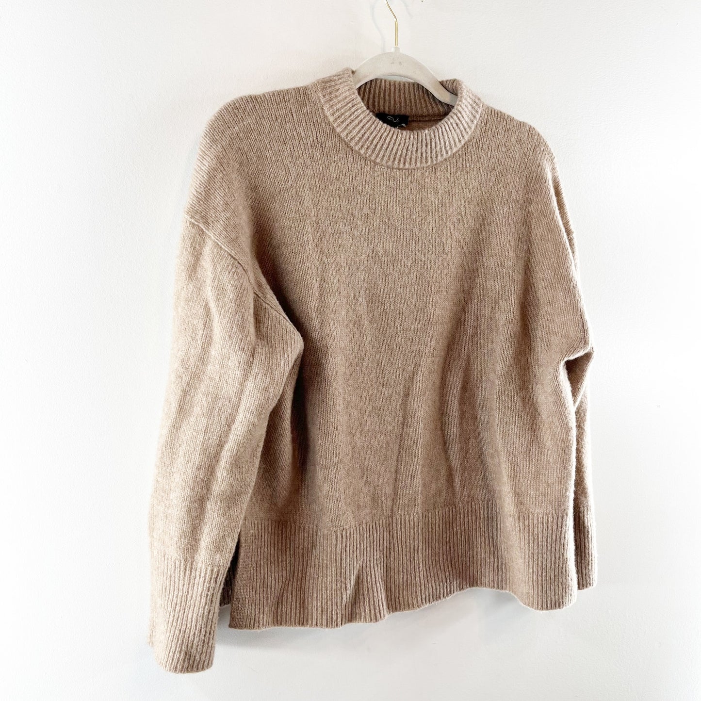 Rails Miranda Cashmere Silk Blend Long Sleeve Pullover Sweater Oatmeal XS