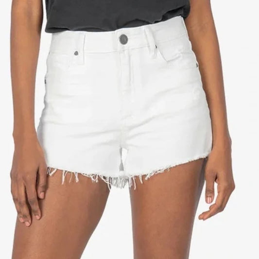 Kut From The Kloth High Rise Jane Cutoff Jean Shorts White 14