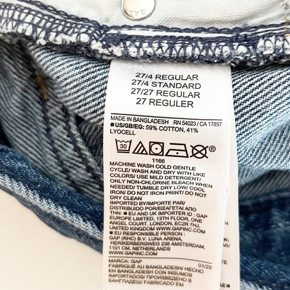 GAP 4" Mid Rise UltraSoft Relaxed Cutoff Jean Shorts Medium Indigo Blue 27 / 4