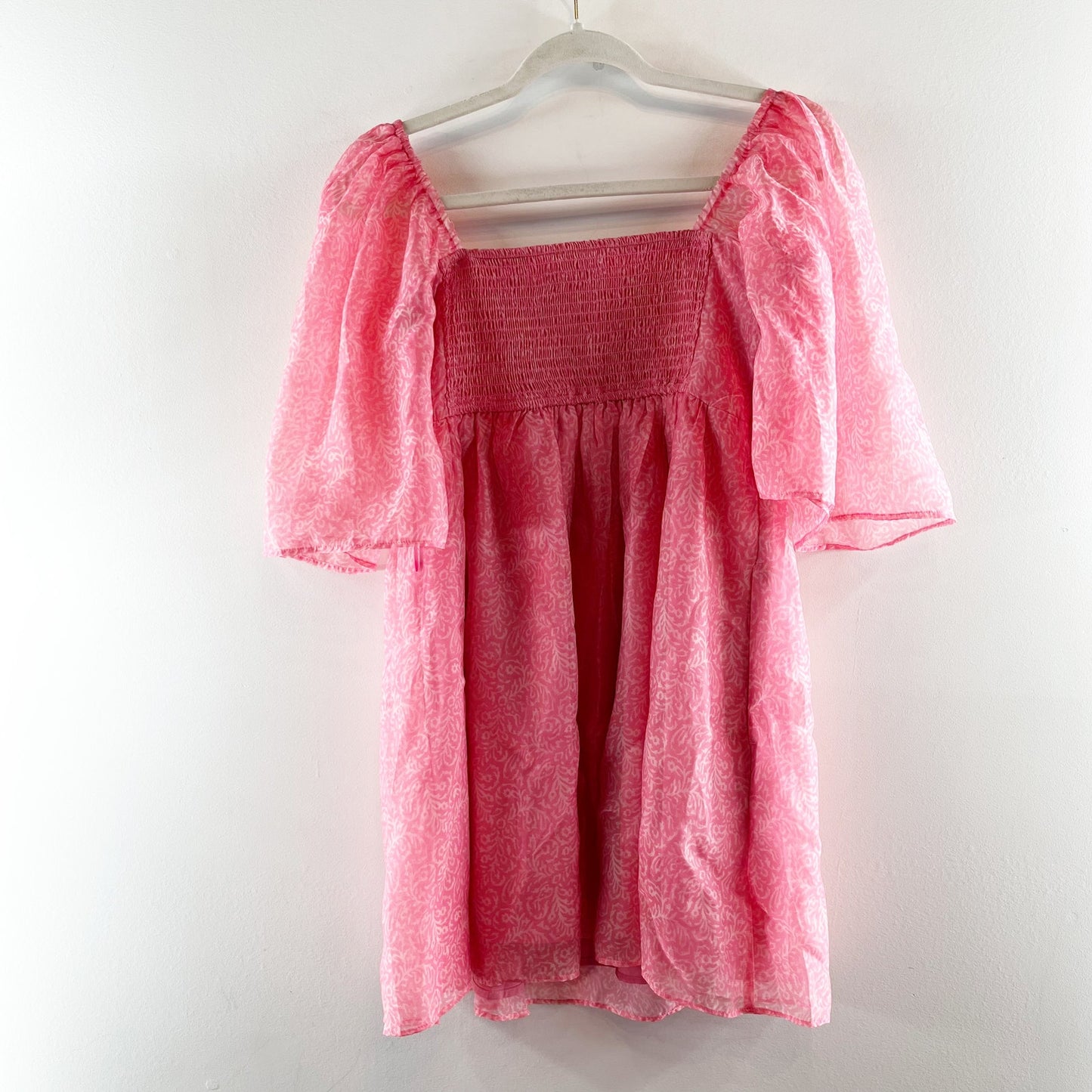 Abercrombie & Fitch Emerson Angel Short Sleeve Mini Dress Pink Large
