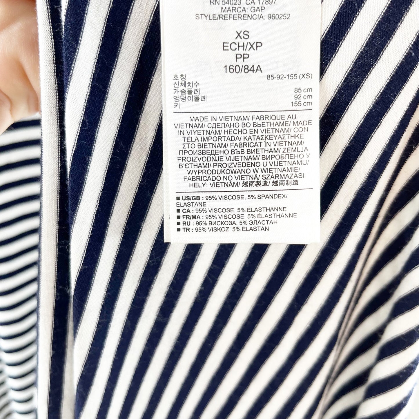 GAP Convertible Striped Strapless Midi Dress Maxi Skirt Blue White XS