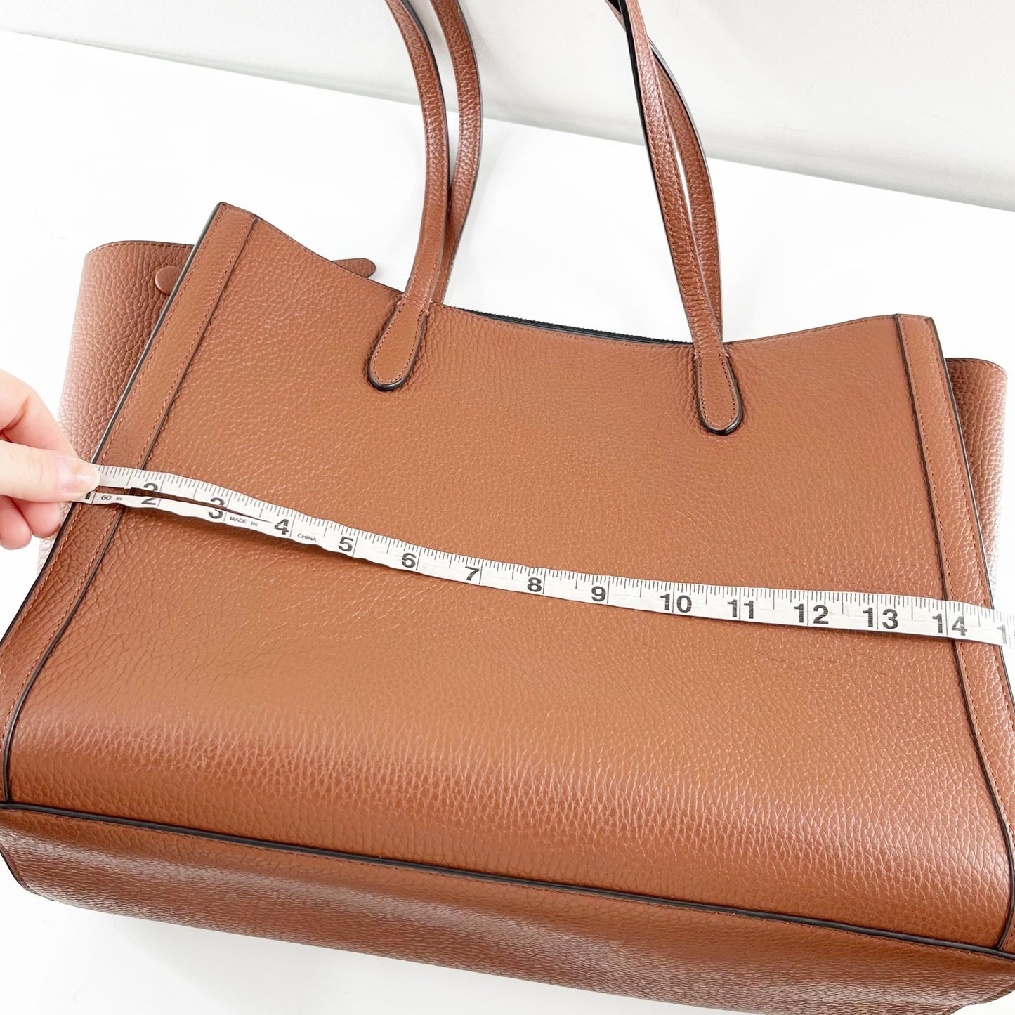 Banana Republic Large Leather Rectangle Structured Tote Bag Brown