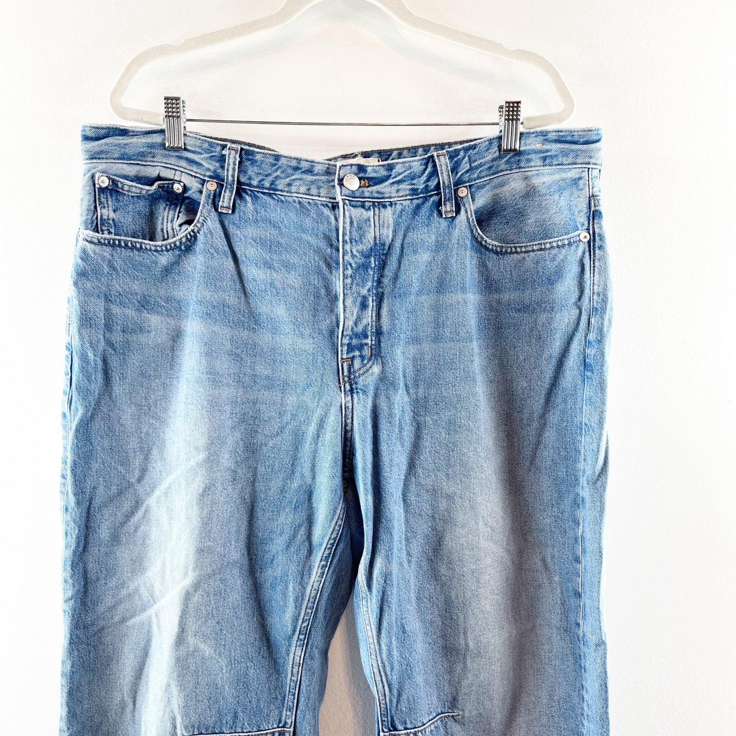 Madewell The Darted Barrel Leg Jeans Dobbins Wash Blue 32 / 14