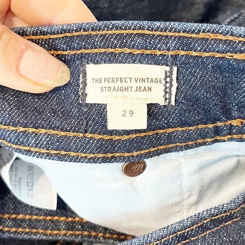 Madewell High Rise The Perfect Vintage Straight Leg Jeans Stanhill Wash 29 / 8