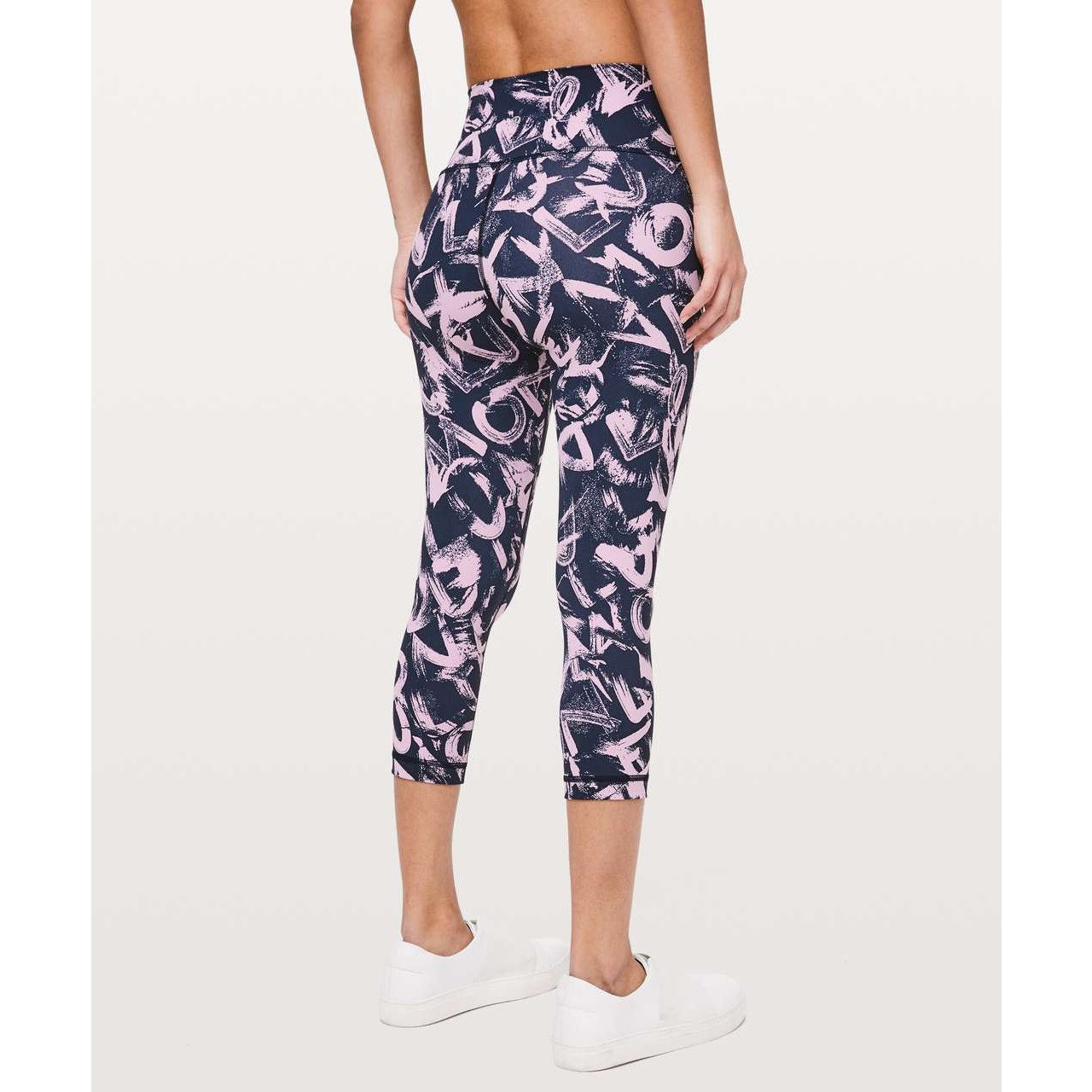 Lululemon Wunder Under Crop Luxtreme 21" Graffiti Pop Antoinette True Navy 6