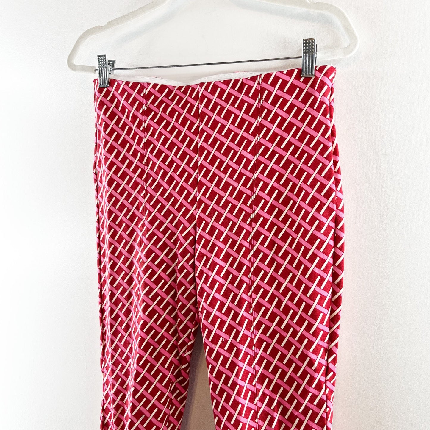 Maeve Anthropologie Margot Cropped Pull On Kick Flare Pants Red Pink Small