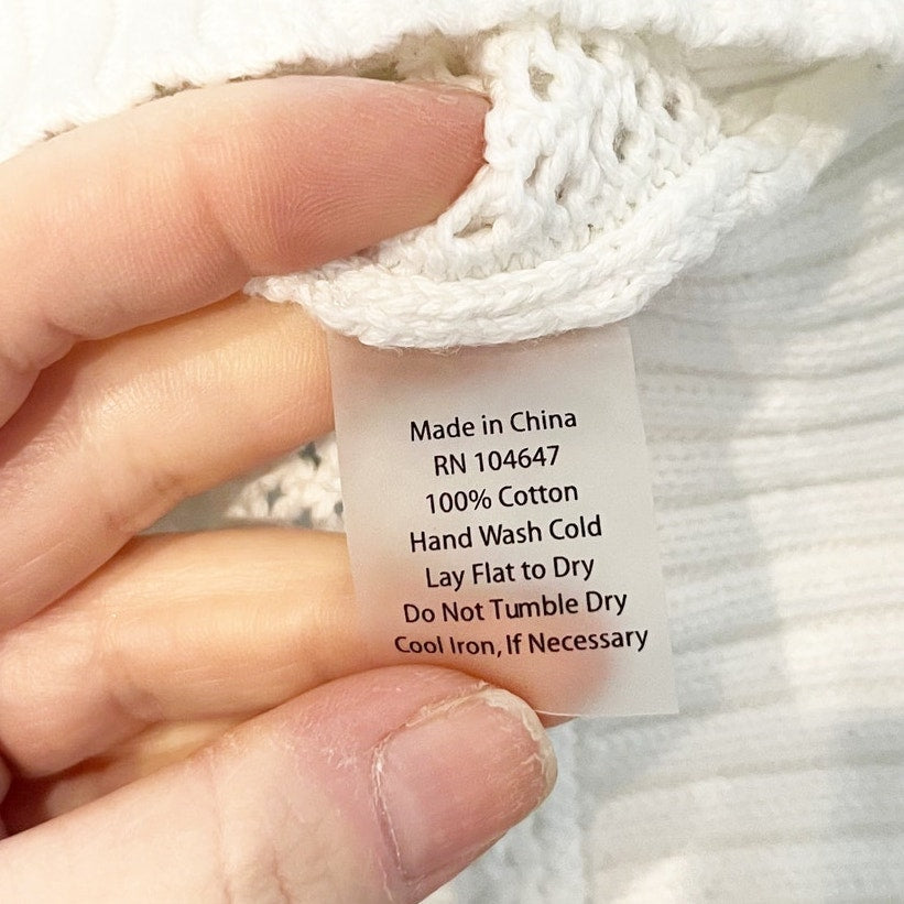 Kinross Crewneck Puff Sleeve Colorblock Sweater Gray White Medium