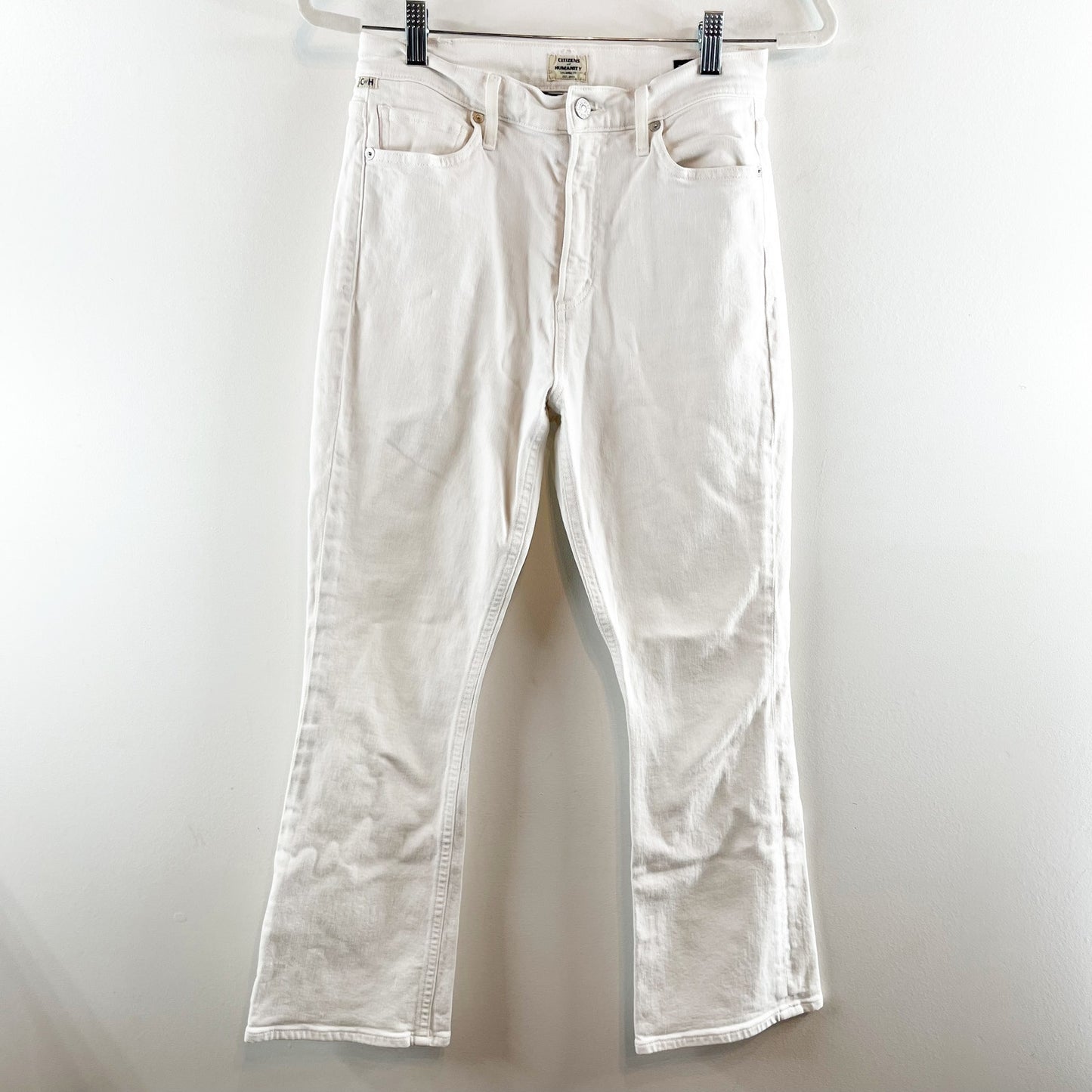 Citizens Of Humanity High Rise Demy Cropped Flare Jeans White 26 / 2