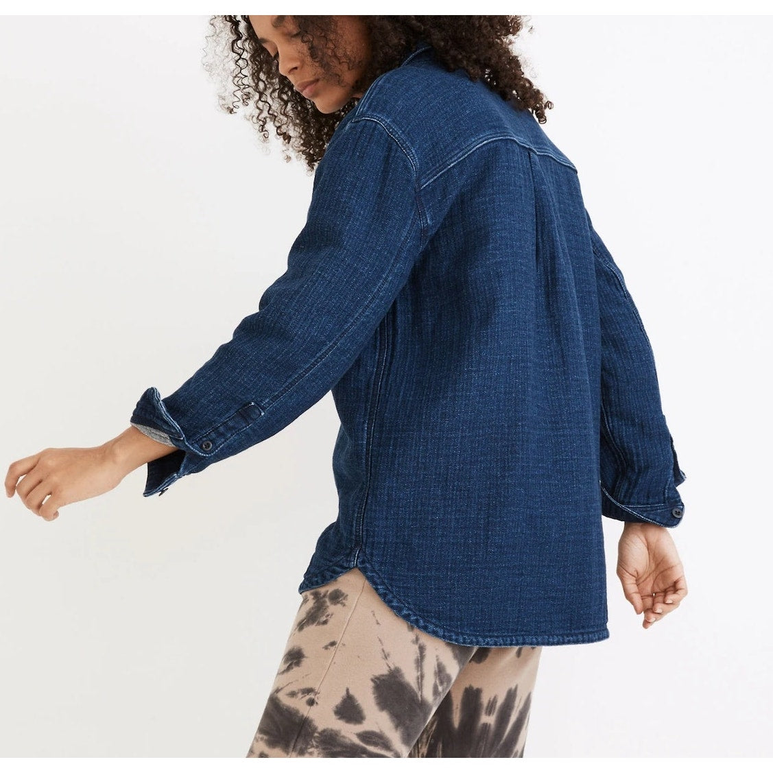 Madewell Cotton Double Weave Denim Shirt Jacket Shacket Blue XXS