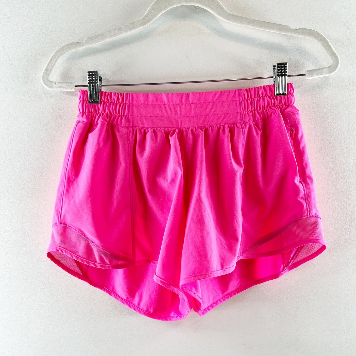Lululemon Hotty Hot Lined Running Short II Long 4" Pink Highlight 6 Tall