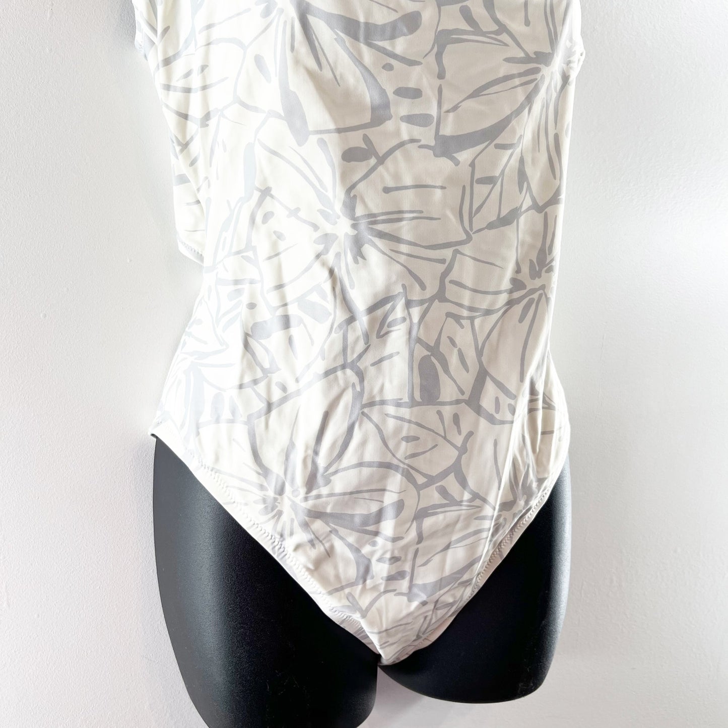 Madewell Square-Neck Tank One-Piece Swimsuit Lighthouse Cool Fog White Medium
