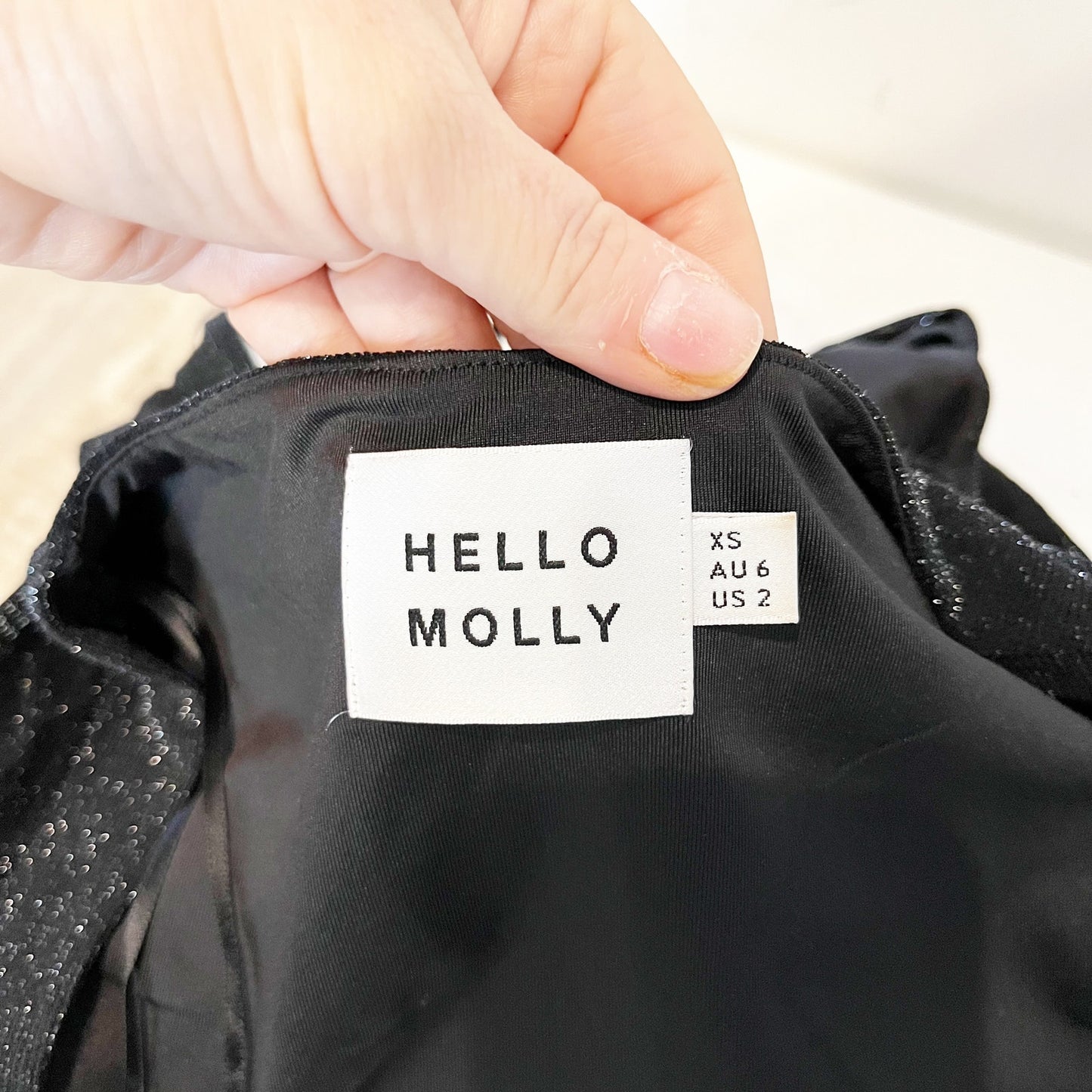 Hello Molly Bring Me To The Sky Long Sleeve Bodycon Mini Dress Metallic Black 2