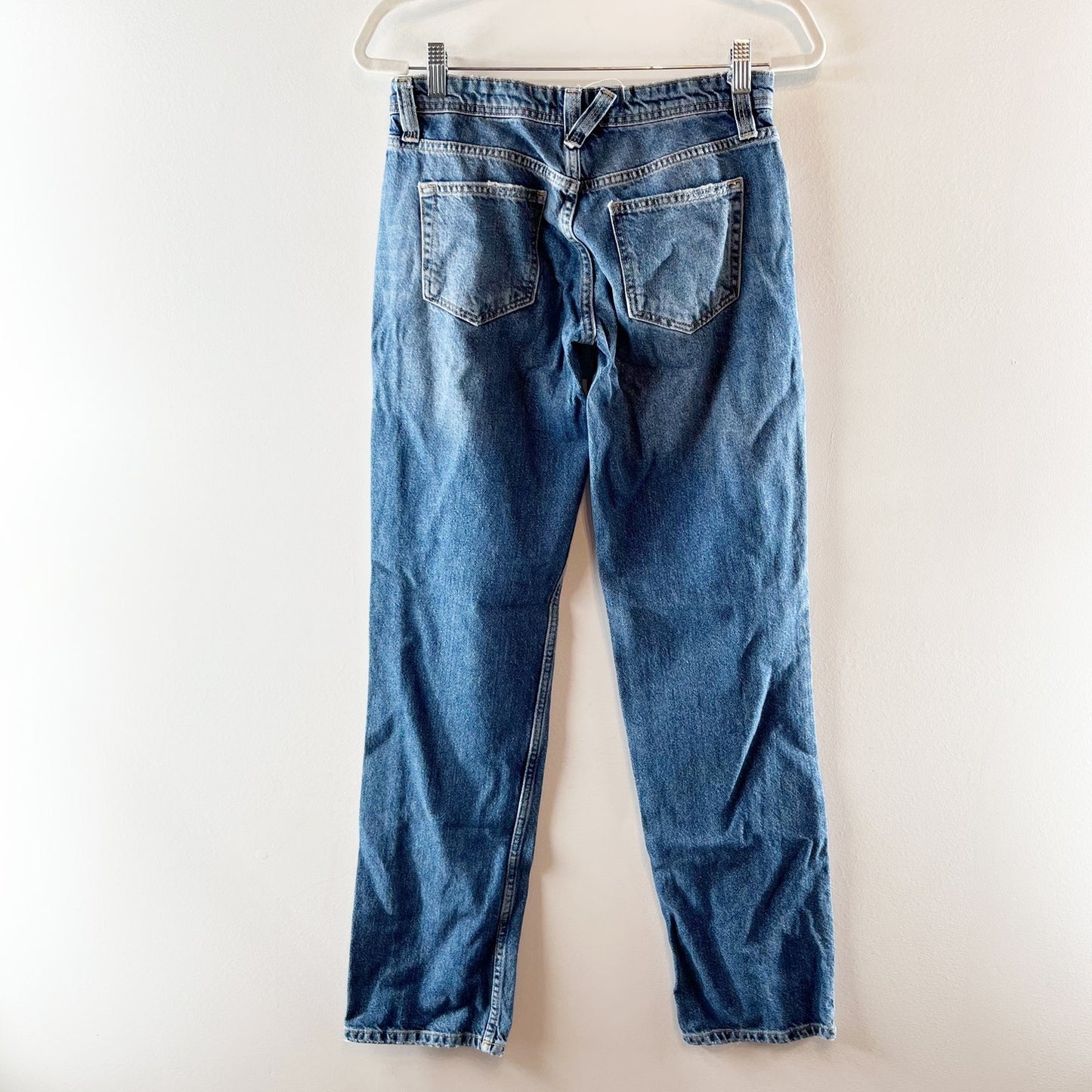 Free People We The Free Yoke Front Low Rise Straight Leg Jeans Blue 2 / 26