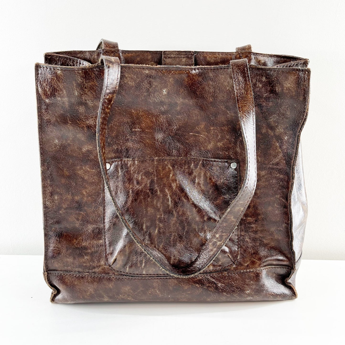 Patricia Nash Toscano Tooled Tote Leather Bag Purse Brown Turquoise